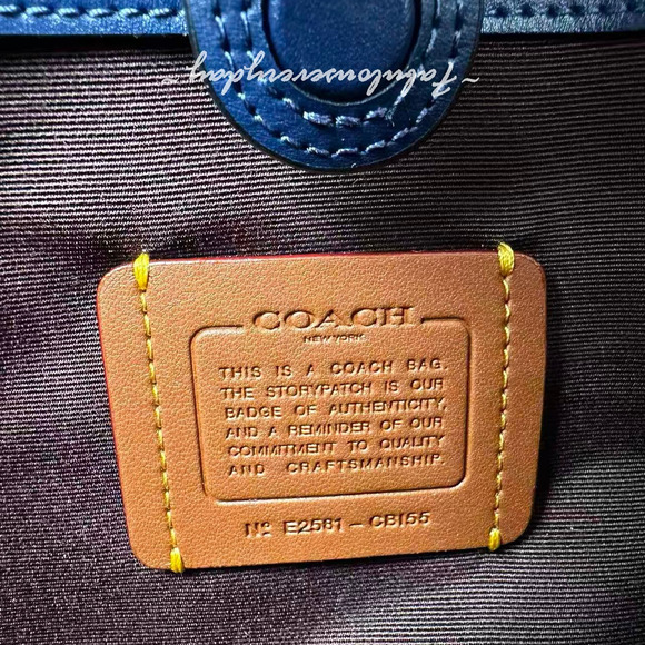 Coach Savannah Small Carryall Bag With Floral Print CBI55 Gold/Deep Blue NWT - Picture 6 of 10